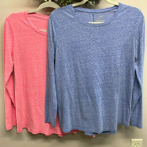 Tek Gear DryTek Long Sleeve Tee Bundle of 2 Blue Pink Size M